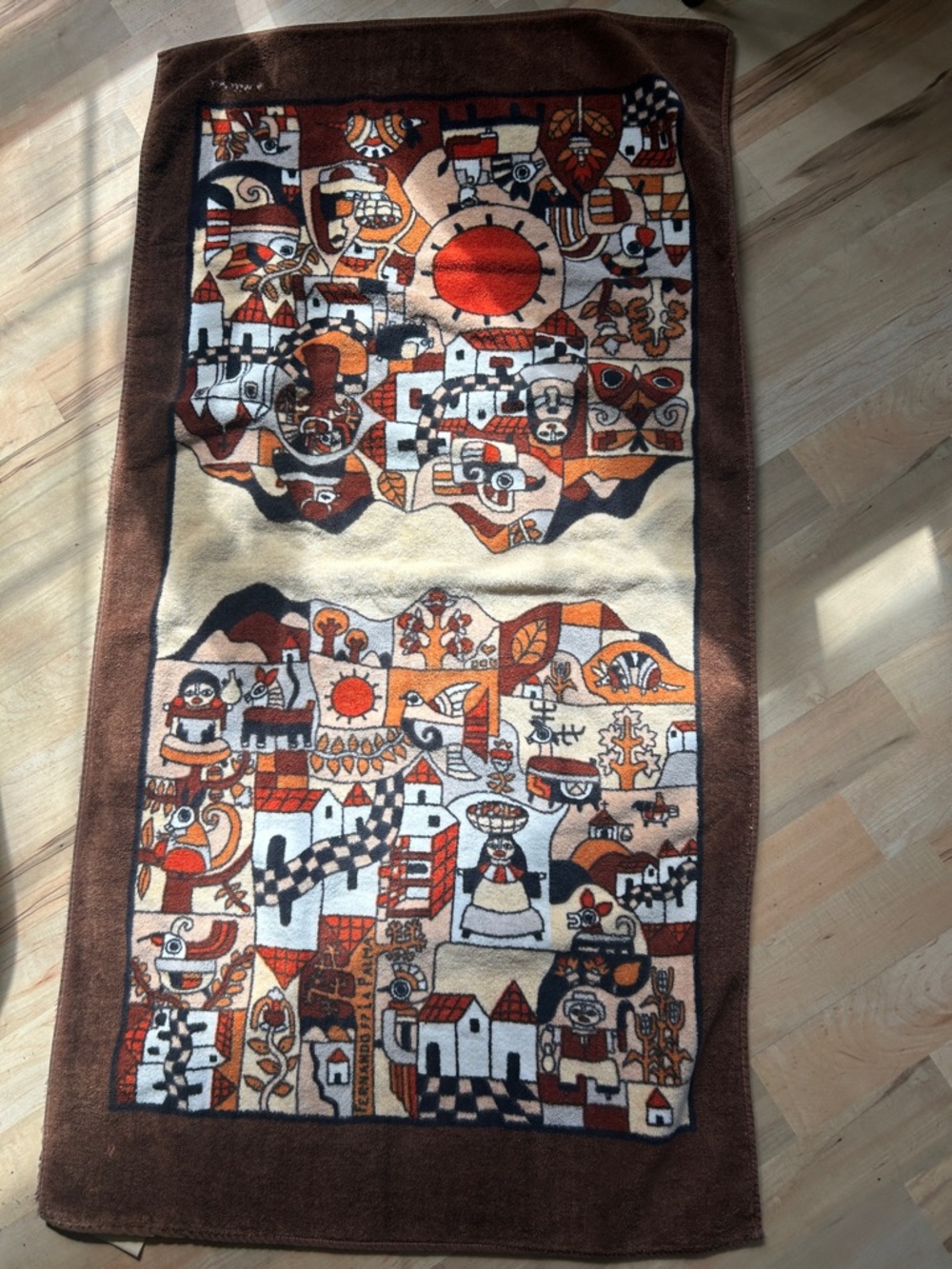 Vintage 1970s Hilasal beach towel